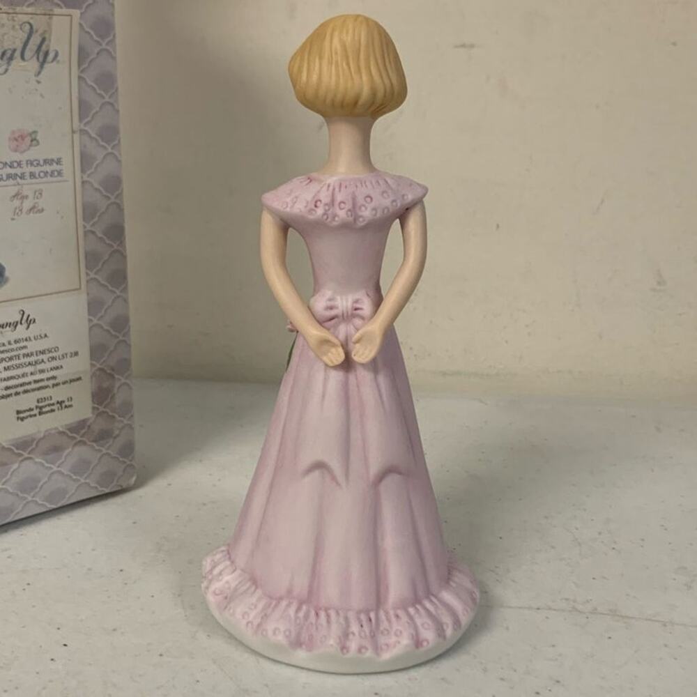 Enesco Growing Up Girls Blonde Age 13 Porcelain Figurine, 6.5" Tall - Picture 3 of 6